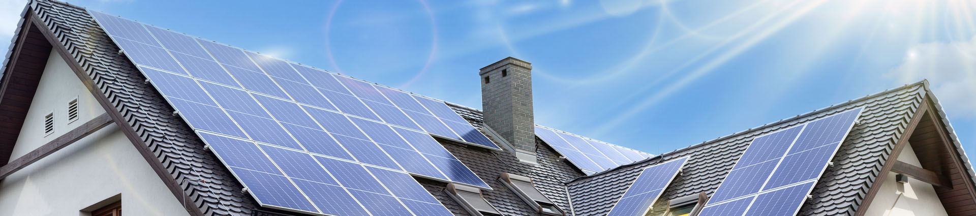 solar panels on roof top of a home