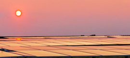 solar panels sunset