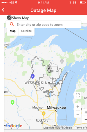 outage map screen image