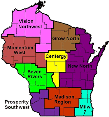 Wisconsin Economic Development Regional Organizations